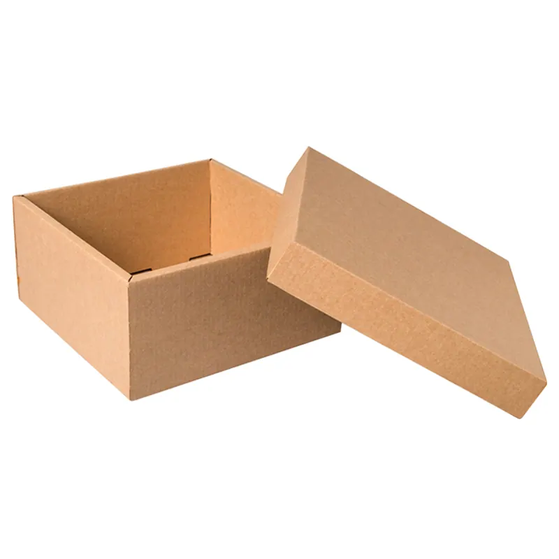 Two-piece lid and base corrugated gift box